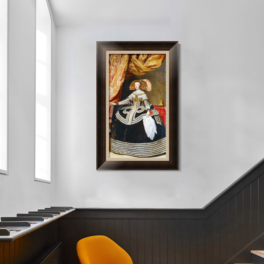 INVIN ART Framed Canvas Art Giclee Print Prince Mariana from Austria, Queen of Spain by Diego Velazquez Wall Art