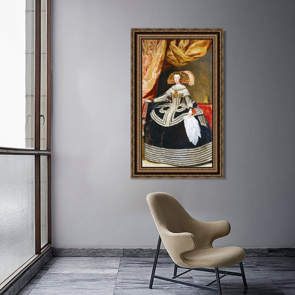 INVIN ART Framed Canvas Art Giclee Print Prince Mariana from Austria, Queen of Spain by Diego Velazquez Wall Art