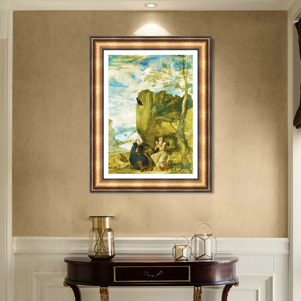 INVIN ART Framed Canvas Art Giclee Print Prince Saint Paul, first hermit by the Christian Soul by Diego Velazquez Wall Art Living Decorations