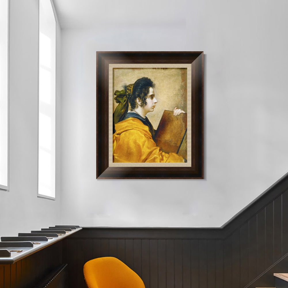 INVIN ART Framed Canvas Art Giclee Print A sibyl (Juana Pacheco) by the Christian Soul by Diego Velazquez Wall Art