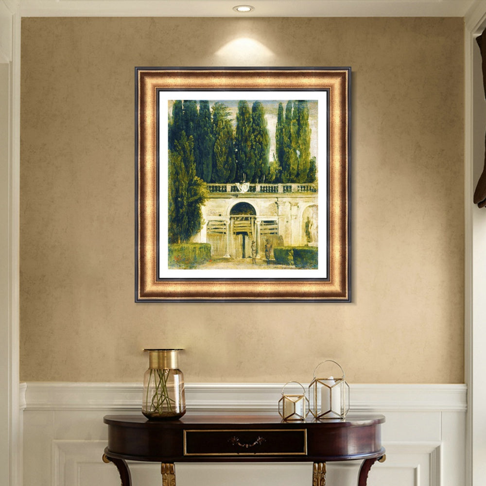 INVIN ART Framed Canvas Art Giclee Print The Medici Gardens in Rome by the Christian Soul by Diego Velazquez Wall Art