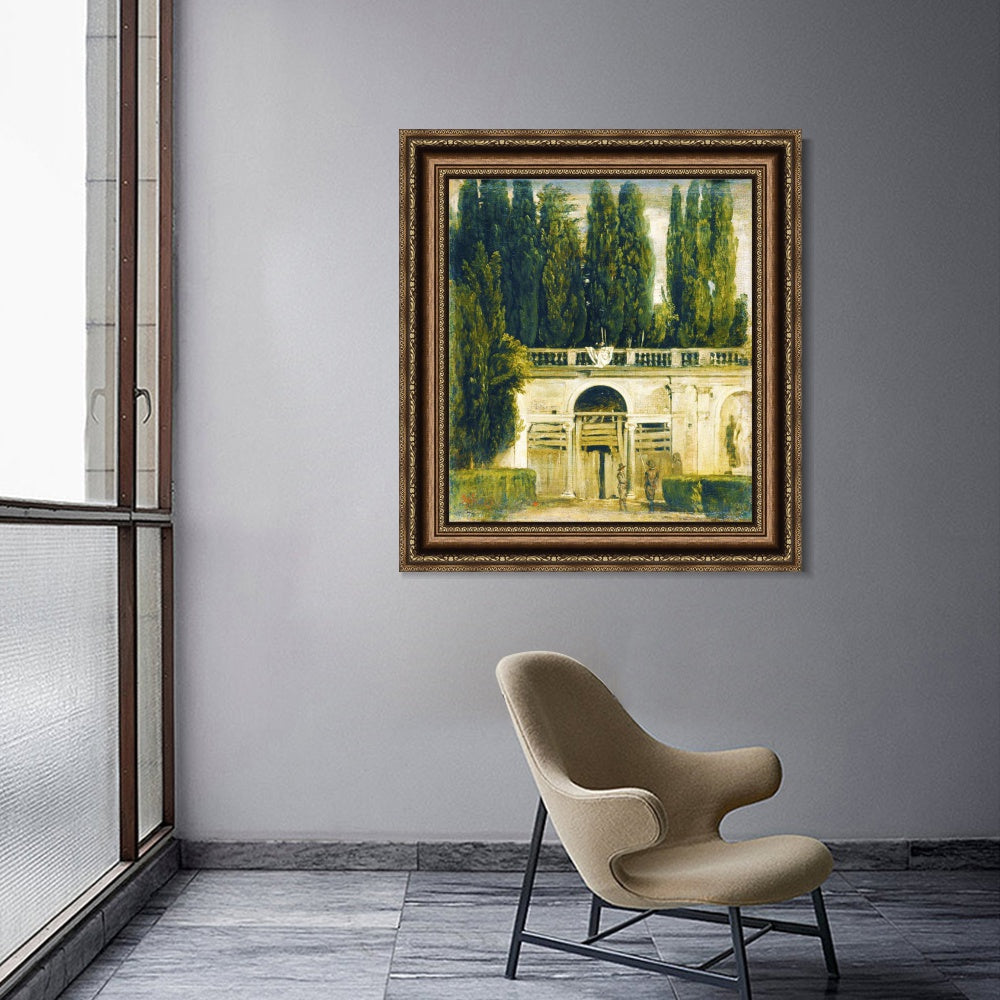 INVIN ART Framed Canvas Art Giclee Print The Medici Gardens in Rome by the Christian Soul by Diego Velazquez Wall Art