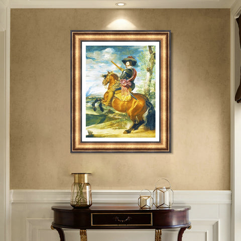 INVIN ART Framed Canvas Art Giclee Print the Count Duke of Olivares on Horseback by the Christian Soul by Diego Velazquez Wall Art Living Decorations