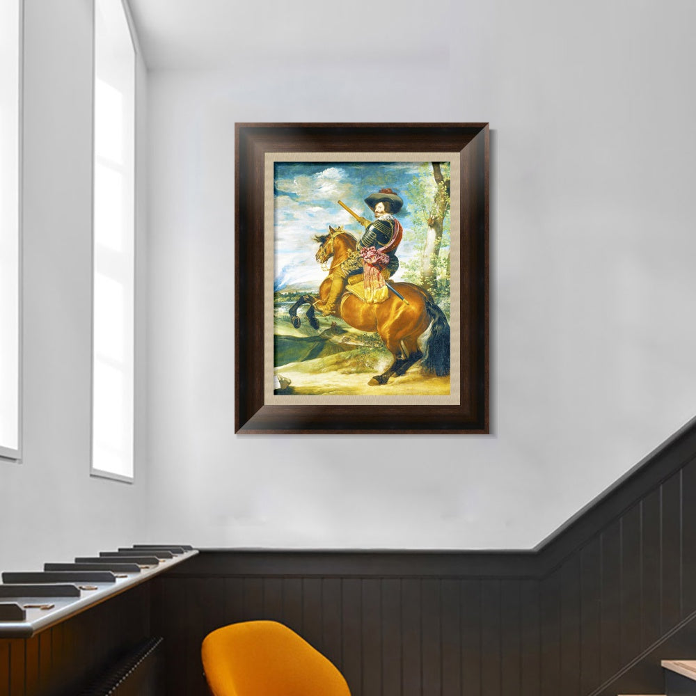 INVIN ART Framed Canvas Art Giclee Print the Count Duke of Olivares on Horseback by the Christian Soul by Diego Velazquez Wall Art Living Decorations