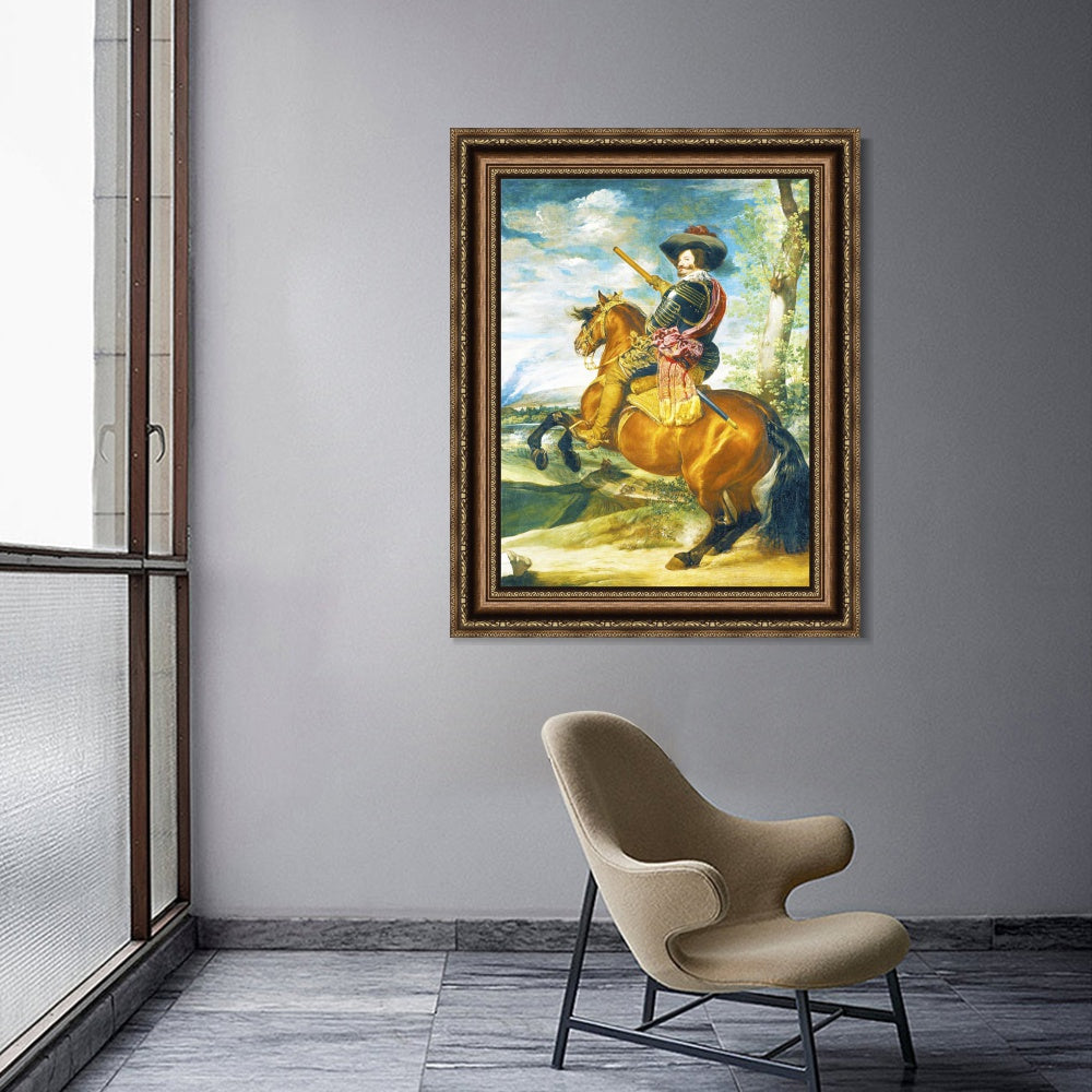 INVIN ART Framed Canvas Art Giclee Print the Count Duke of Olivares on Horseback by the Christian Soul by Diego Velazquez Wall Art Living Decorations