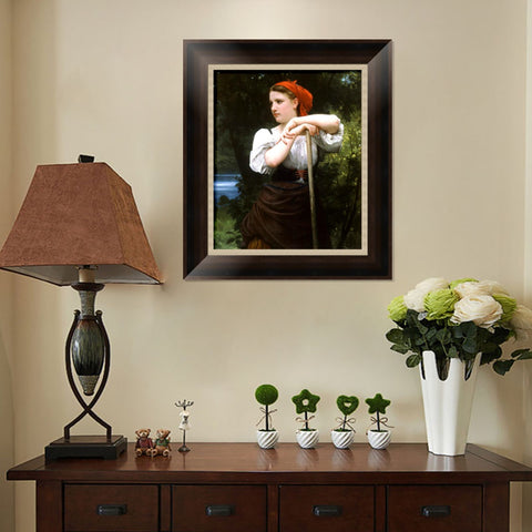 INVIN ART Framed Canvas Art Giclee Print The Haymaker (1869) by William Adolphe Bouguereau Wall Art Living Room Home Office Decorations