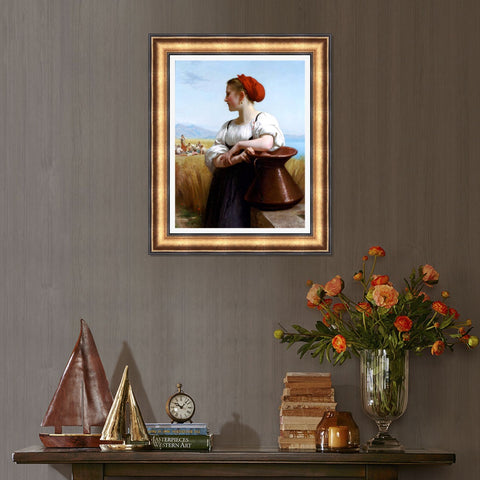 INVIN ART Framed Canvas Art Giclee Print The Harvester/Moissoneuse by William Adolphe Bouguereau Wall Art Living Room Home Office Decorations