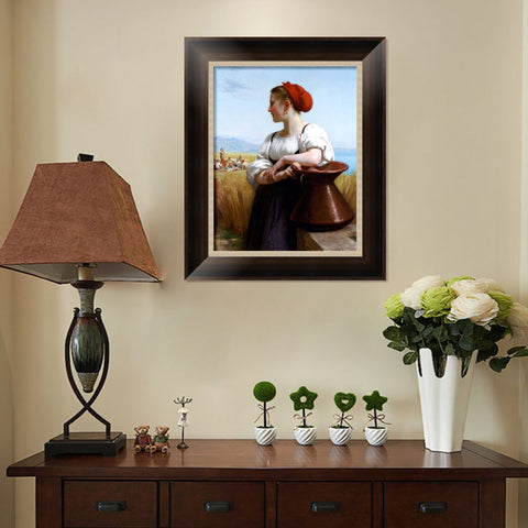 INVIN ART Framed Canvas Art Giclee Print The Harvester/Moissoneuse by William Adolphe Bouguereau Wall Art Living Room Home Office Decorations