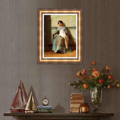 INVIN ART Framed Canvas Art Giclee Print A Portrait of Léonie Bouguereau (1850) by William Adolphe Bouguereau Wall Art Living Room Home Office Decorations