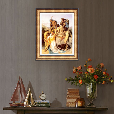 INVIN ART Framed Canvas Art Giclee Print Zenobia Found by Shepherds on the Banks of the Araxes by William Adolphe Bouguereau Wall Art Living Room Home Office Decorations