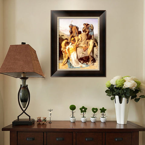 INVIN ART Framed Canvas Art Giclee Print Zenobia Found by Shepherds on the Banks of the Araxes by William Adolphe Bouguereau Wall Art Living Room Home Office Decorations