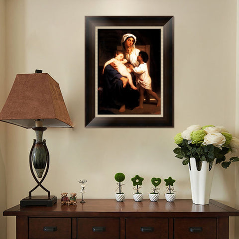 INVIN ART Framed Canvas Art Giclee Print Sleep 1864 boy by William Adolphe Bouguereau Wall Art Living Room Home Office Decorations