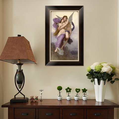 INVIN ART Framed Canvas Art Giclee Print The Abduction of Psyche by William Adolphe Bouguereau Wall Art Living Room Home Office Decorations