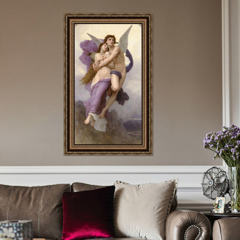 INVIN ART Framed Canvas Art Giclee Print The Abduction of Psyche by William Adolphe Bouguereau Wall Art Living Room Home Office Decorations