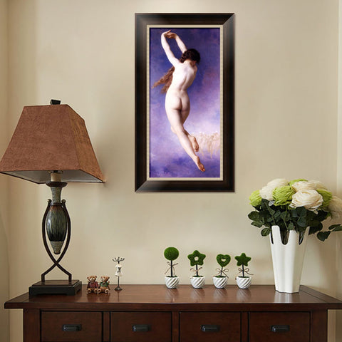 INVIN ART Framed Canvas Art Giclee Print Lost Pleiad by William Adolphe Bouguereau Wall Art Living Room Home Office Decorations