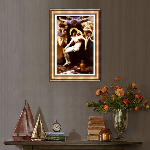 INVIN ART Framed Canvas Art Giclee Print Series#58 by William Adolphe Bouguereau Wall Art Living Room Home Office Decorations