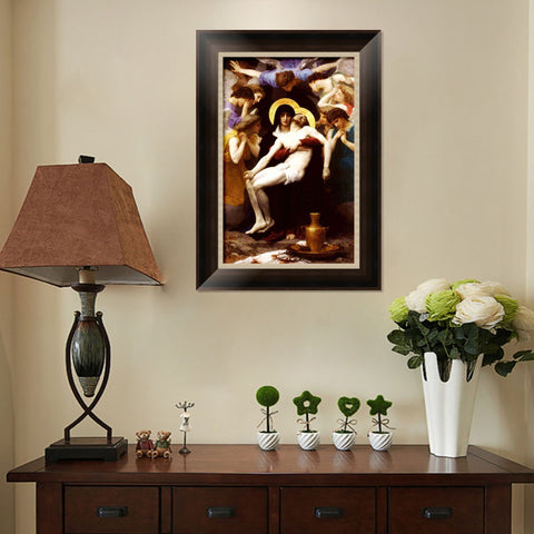 INVIN ART Framed Canvas Art Giclee Print Series#58 by William Adolphe Bouguereau Wall Art Living Room Home Office Decorations