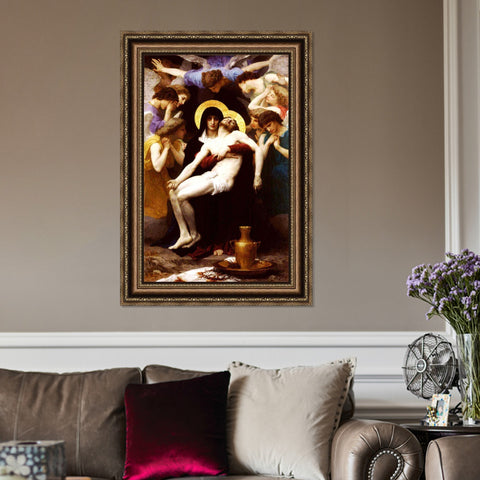 INVIN ART Framed Canvas Art Giclee Print Series#58 by William Adolphe Bouguereau Wall Art Living Room Home Office Decorations