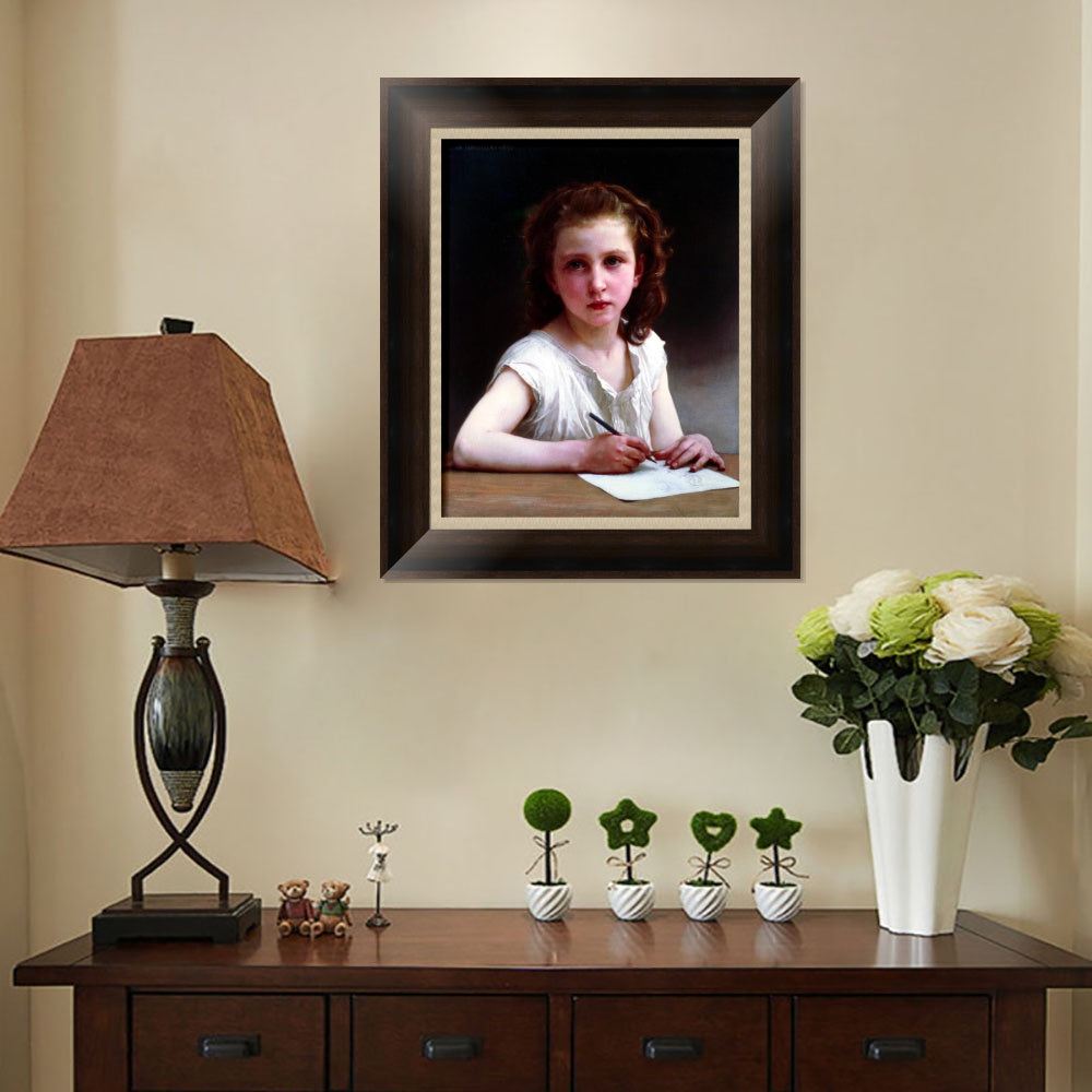 INVIN ART Framed Canvas Art Giclee Print A Calling by William Adolphe Bouguereau Wall Art Living Room Home Office Decorations