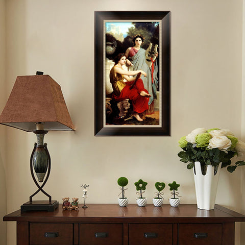 INVIN ART Framed Canvas Art Giclee Print Art and Literature by William Adolphe Bouguereau Wall Art Living Room Home Office Decorations
