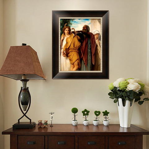 INVIN ART Framed Canvas Art Giclee Print Tobias Saying Good-Bye to his Father by William Adolphe Bouguereau Wall Art Living Room Home Office Decorations