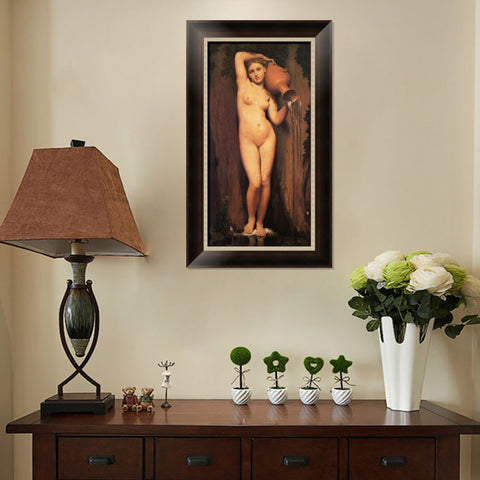 INVIN ART Framed Canvas Art Giclee Print The Nude Standing woman#111 by William Adolphe Bouguereau Wall Art Living Room Home Office Decorations