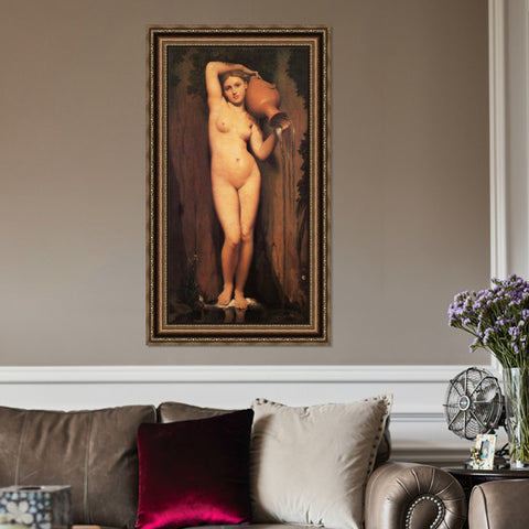 INVIN ART Framed Canvas Art Giclee Print The Nude Standing woman#111 by William Adolphe Bouguereau Wall Art Living Room Home Office Decorations