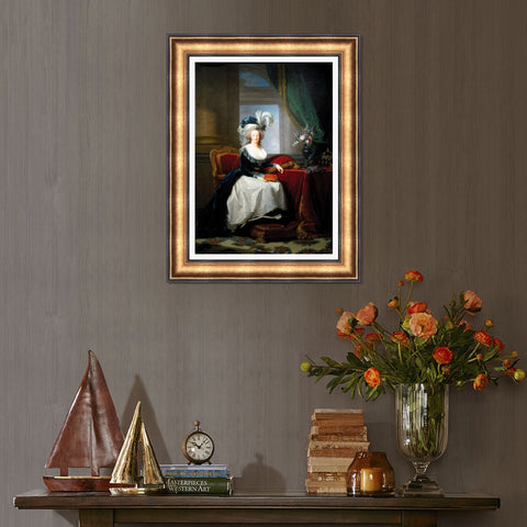 INVIN ART Framed Canvas Art Giclee Print Seated Woman#113 by William Adolphe Bouguereau Wall Art Living Room Home Office Decorations