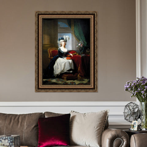 INVIN ART Framed Canvas Art Giclee Print Seated Woman#113 by William Adolphe Bouguereau Wall Art Living Room Home Office Decorations