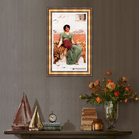 INVIN ART Framed Canvas Art Giclee Print Seated Woman#116 by William Adolphe Bouguereau Wall Art Living Room Home Office Decorations