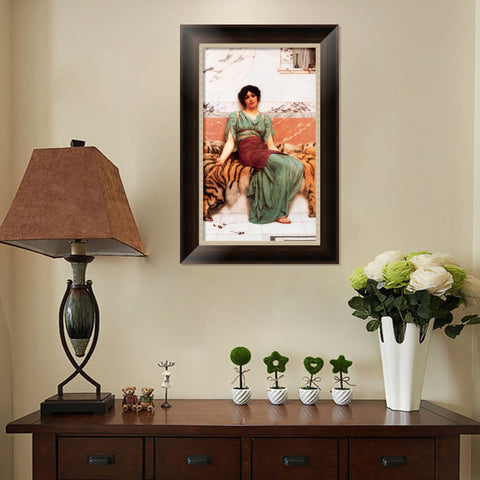 INVIN ART Framed Canvas Art Giclee Print Seated Woman#116 by William Adolphe Bouguereau Wall Art Living Room Home Office Decorations