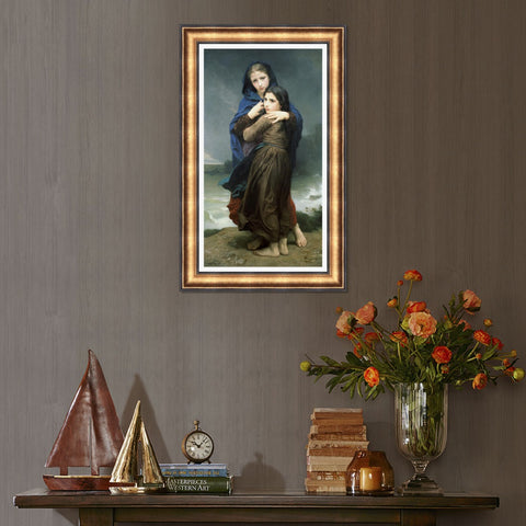 INVIN ART Framed Canvas Art Giclee Print The Storm by William Adolphe Bouguereau Wall Art Living Room Home Office Decorations