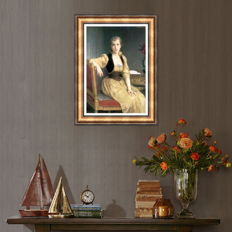 INVIN ART Framed Canvas Art Giclee Print Portrait of Lady Maxwell by William Adolphe Bouguereau Wall Art Living Room Home Office Decorations