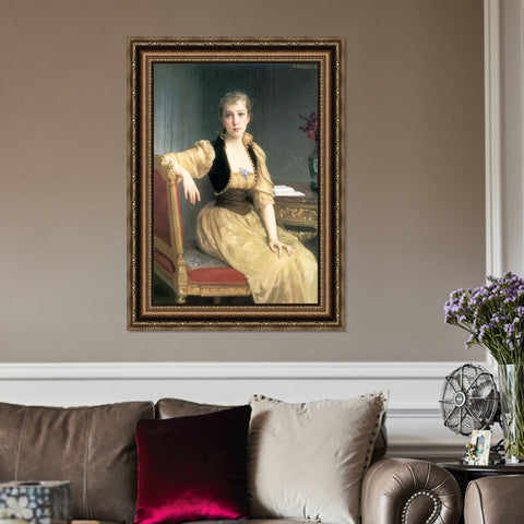 INVIN ART Framed Canvas Art Giclee Print Portrait of Lady Maxwell by William Adolphe Bouguereau Wall Art Living Room Home Office Decorations