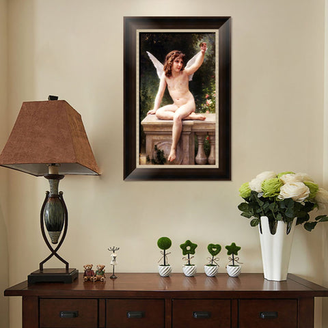 INVIN ART Framed Canvas Art Giclee Print The Prisoner by William Adolphe Bouguereau Wall Art Living Room Home Office Decorations