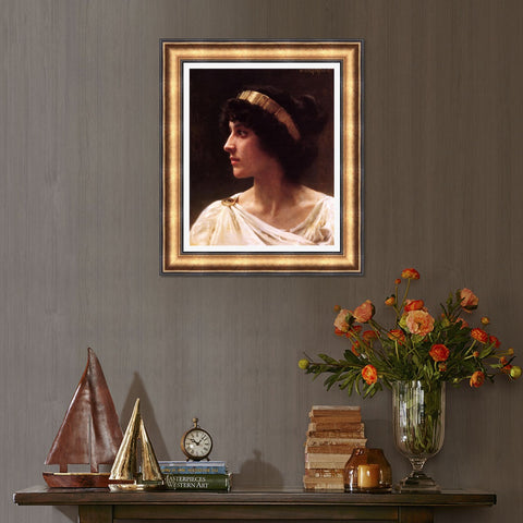 INVIN ART Framed Canvas Art Giclee Print Irène by William Adolphe Bouguereau Wall Art Living Room Home Office Decorations
