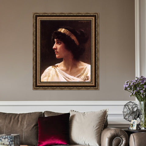 INVIN ART Framed Canvas Art Giclee Print Irène by William Adolphe Bouguereau Wall Art Living Room Home Office Decorations