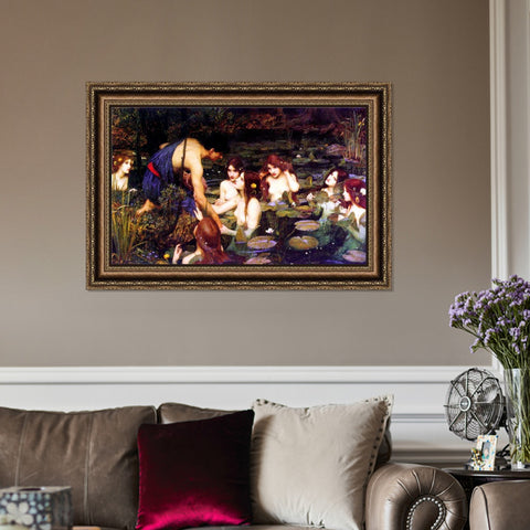 INVIN ART Framed Canvas Art Giclee Print Series#147 by William Adolphe Bouguereau Wall Art Living Room Home Office Decorations