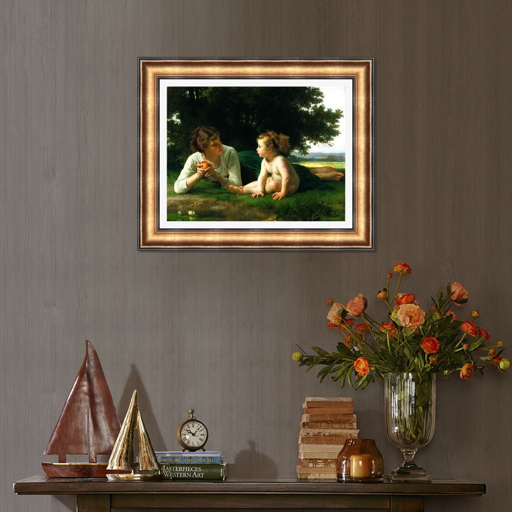 INVIN ART Framed Canvas Art Giclee Print Tentation by the Furies by William Adolphe Bouguereau Wall Art Living Room Home Office Decorations