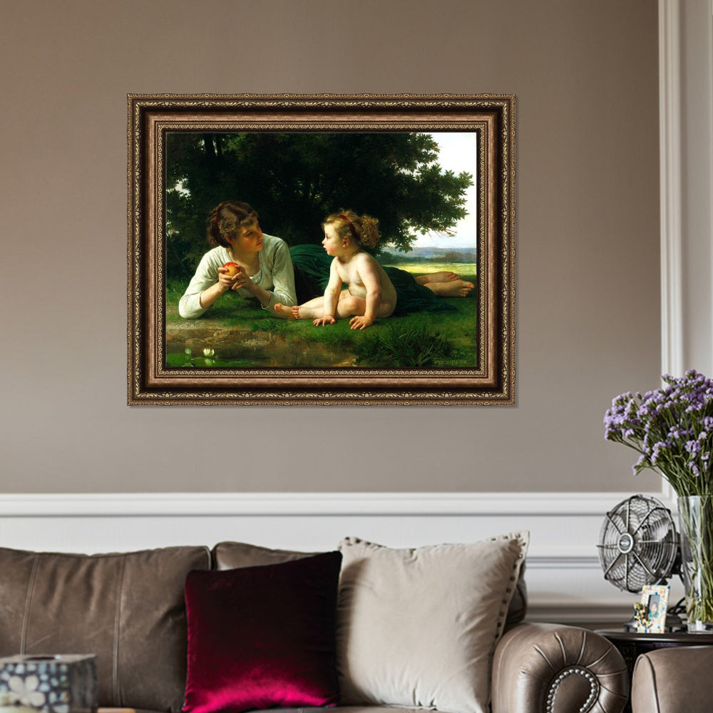 INVIN ART Framed Canvas Art Giclee Print Tentation by the Furies by William Adolphe Bouguereau Wall Art Living Room Home Office Decorations