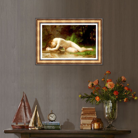 INVIN ART Framed Canvas Art Giclee Print Biblis by William Adolphe Bouguereau Wall Art Living Room Home Office Decorations