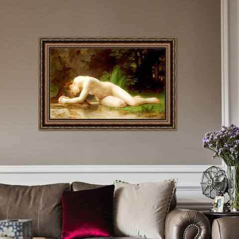 INVIN ART Framed Canvas Art Giclee Print Biblis by William Adolphe Bouguereau Wall Art Living Room Home Office Decorations