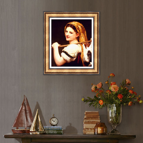 INVIN ART Framed Canvas Art Giclee Print Returned from the Market by the Furies by William Adolphe Bouguereau Wall Art Living Room Home Office Decorations