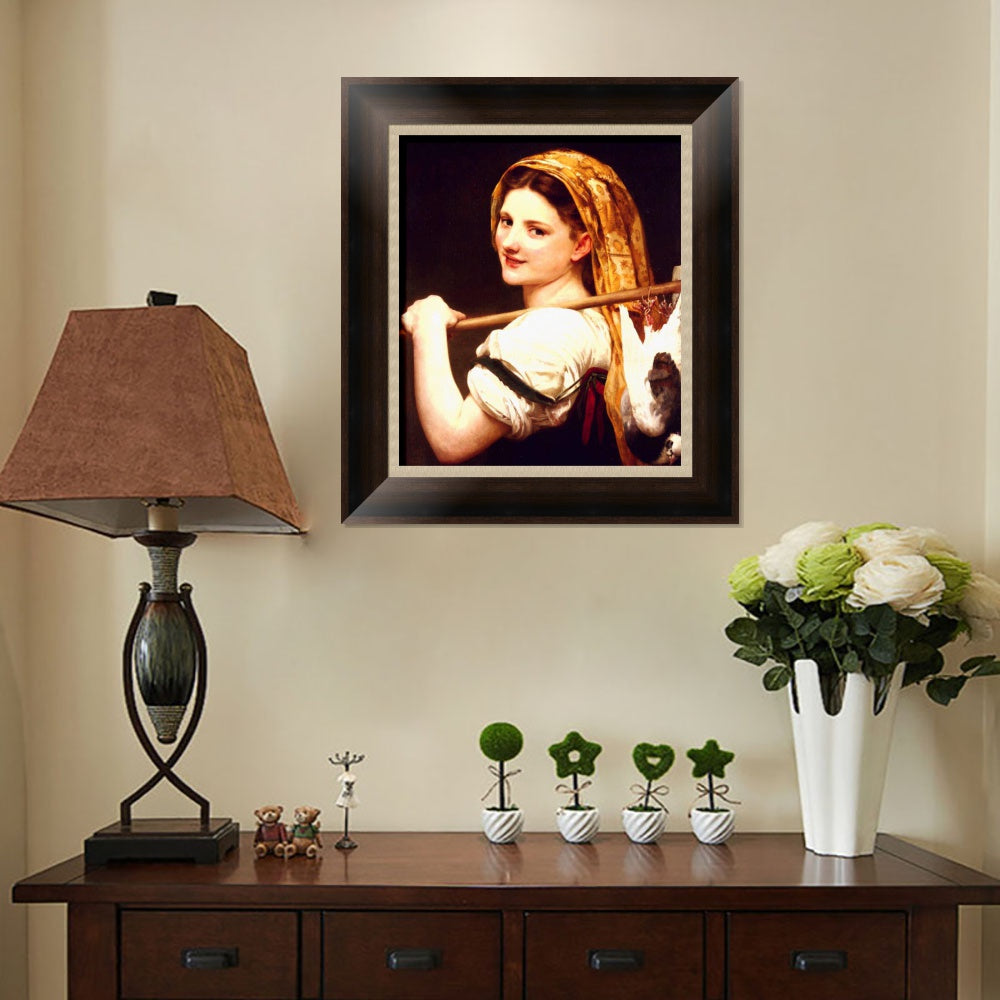 INVIN ART Framed Canvas Art Giclee Print Returned from the Market by the Furies by William Adolphe Bouguereau Wall Art Living Room Home Office Decorations