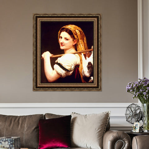 INVIN ART Framed Canvas Art Giclee Print Returned from the Market by the Furies by William Adolphe Bouguereau Wall Art Living Room Home Office Decorations