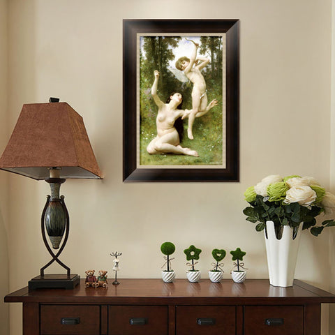 INVIN ART Framed Canvas Art Giclee Print Angles#165 by William Adolphe Bouguereau Wall Art Living Room Home Office Decorations