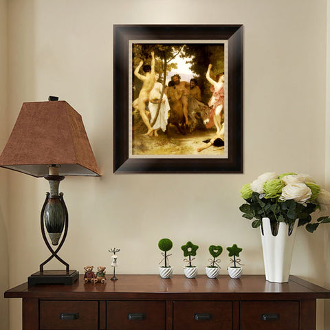 INVIN ART Framed Canvas Art Giclee Print La jeunesse de Bacchus by the Furies by William Adolphe Bouguereau Wall Art Living Room Home Office Decorations
