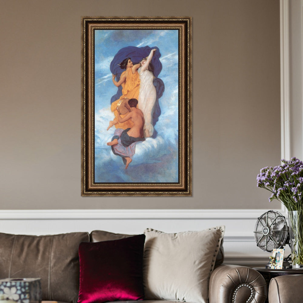 INVIN ART Framed Canvas Art Giclee Print Series#175 by William Adolphe Bouguereau Wall Art Living Room Home Office Decorations