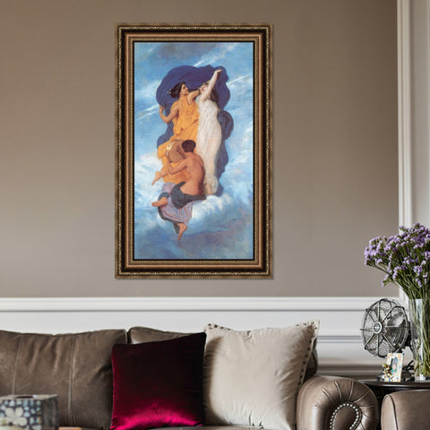 INVIN ART Framed Canvas Art Giclee Print Series#175 by William Adolphe Bouguereau Wall Art Living Room Home Office Decorations