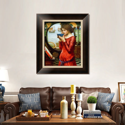 INVIN ART Framed Canvas Art Giclee Print Destiny 1900 by John William Waterhouse Wall Art Living Room Home Office Decorations